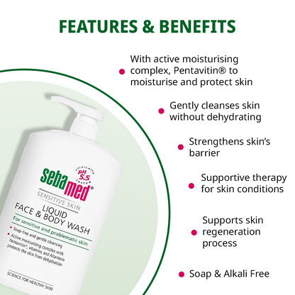 sebamed Liquid Face & Body Wash 1000ml